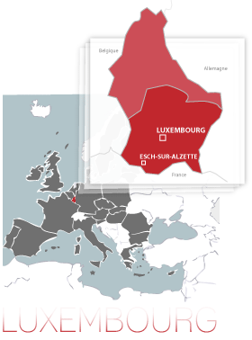 Carte sur la compétence territoriale de Me Calvo huissier au Luxembourg